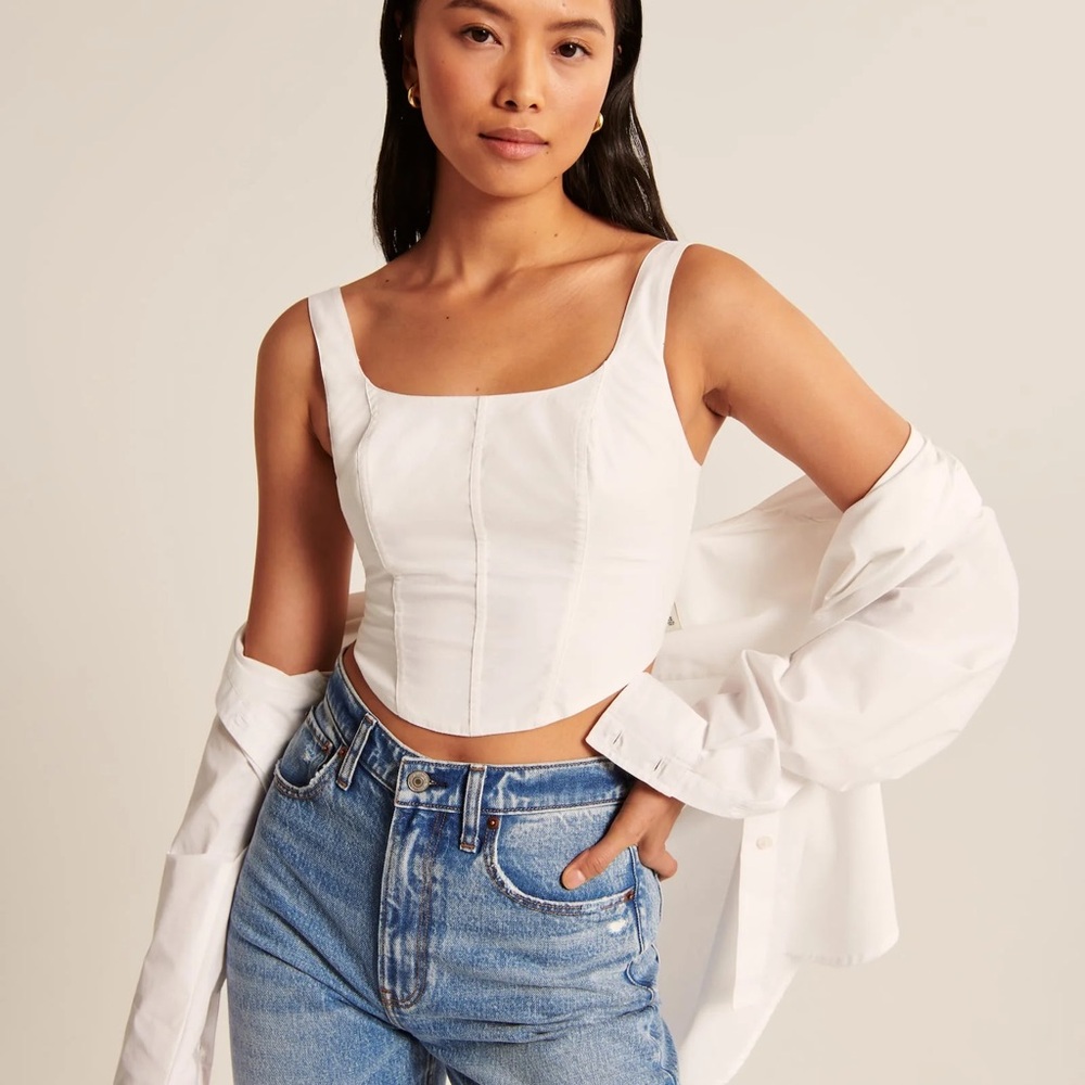 ABERCROMBIE AND FITCH Poplin Corset Tank Size Small